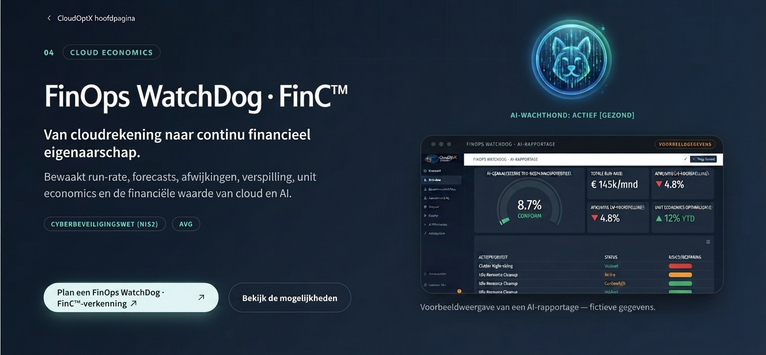 FinOps WatchDog AI-rapportage voorbeeld
